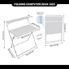 White Folding Computer Desk Study Writing Table 2 Tier Shelf Storage Home Office