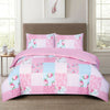 4 Piece Polycotton Duvet Cover Bed Set With Matching Pillow Cases & Fitted Sheet