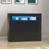 LED High Gloss Cupboard Wood Cabinet Storage Side End Living Room Furniture
