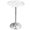 Modern Round Marble Bar Table Height Adjustable 360° Swivel Counter Pub Table