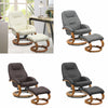 Faux Leather Recliner Chair Lounge Armchair Sofa W/ Foot Stool Metal Base Chairs