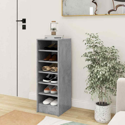 Home Shoe Cabinet Concrete Grey 31.5x35x90 cm Chipboard