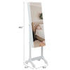 Freestanding Mirrored Jewelry Cabinet Organizer Stand 4-Layer Shelf 2 Drawer