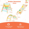 3-in-1 Triangle Climbing Set Wooden Toddler Climber with Reversible Ramp Arch