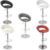 Breakfast Bar Stool PU Leather Swivel Kitchen Chrome Metal Base + Gas Lift