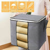 4x Underbed Clothes Grey Storage Bags Ziped Organizer Wardrobe Cube Closet Boxes