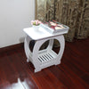 Small Side End Coffee Table Beside lamp Stand Nightstand Storage Shelf White