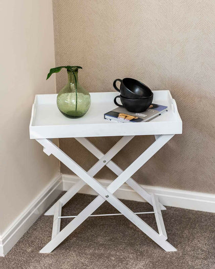 Rectangular Tray Table, White