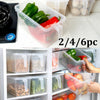 2/4/6 Fridge Box Holder Lid Kitchen Organiser Cupboard Food Storage Container