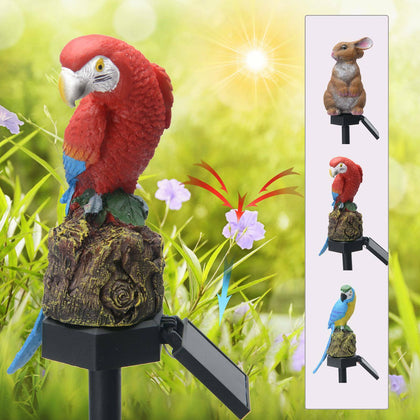 Solar Powered Garden LED Lights Owl Animal Pixie Lawn Ornament Waterproof Lamp