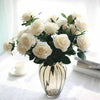 10 Heads Bouquet Silk Rose Artificial Flowers Fake Buch Wedding Home Party Decor
