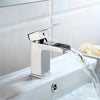 OZONE WATERFALL BATHROOM BASIN MONO SQUARE MIXER TAP CLOAKROOM CHROME LUXURY