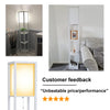Floor Lamp with Shade Standing Light Reading Shelf Bedroom Livingroom White Wood