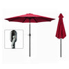 Mondeer 2.7M/3M Garden Parasol Umbrella Round Sun Shade Crank Tilt Red/Beige