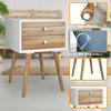 Wooden Nightstand End Table Storage Cabinet Home Furniture W/ Sliding Drawers