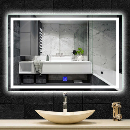 Bathroom Mirror Light up Large Wall led Mirror illuminated Heated With Bluetooth