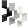 Corner Book Shelf Wall Unit Storage White 2 Tier Floating Display Stand Bookcase