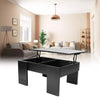 Wooden Coffee Table With Lift Up Top Storage Area and Magazine Shelf Black