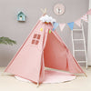 Cotton Canvas Kids Teepee Tent Children Wigwam Indoor Outdoor Play House 4 Poles