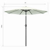 Mondeer 2.7M/3M Garden Parasol Umbrella Round Sun Shade Crank Tilt Red/Beige
