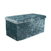 Bedroom 2 Seater Folding Storage Ottoman Seat Toy Storage Box Crushed Velvet UK