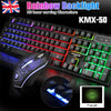 Gaming Keyboard And Mouse Set Rainbow RGB LED USB For PC Laptop Xbox One PS4 UK