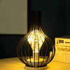 Retro Table Lamp Geometric Wire Industrial LED Light Bulb Bedside Desk Light UK