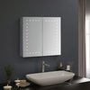 Bathroom Mirror Cabinet 600×650mm with LED Light Sensor Demister Shaver Socket