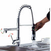 Modern Mono Pull Out Twin Kitchen Mixer Tap Dual Spout Spray Single Lever Chrome