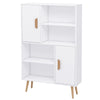 Free Standing Bookcase Shelves Unit Storage Cabinet w/ Two Doors White