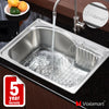 Stainless Steel Kitchen Sink Single Bowl Catering Topmount Square