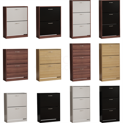 Shoe Cabinet 2 3 Drawer Storage Organiser Footwear Rack Cupboard Hallway Unit