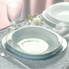 Bormioli Parma 18pc Square Dinner Service Set Opal Glass Dinnerware Dining Plate