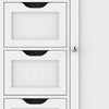 Bathroom Wood Cabinet Storage 4 Drawer 1 Door Free Standing Cupboard Unit White