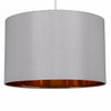 Grey and Copper Faux Silk Easy Fit Ceiling Light Shade 25cm Drum Pendant