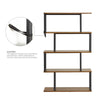 4 Tier S Shape Bookcase Bookshelf Storage Rack Metal Frame Display Stand Home