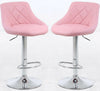 Set of 2 BABY PINK MADRID Bar Stools Chairs Breakfast Chairs Swivel Gas Lift (BABY PINK)
