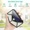 1X 100LED Solar Power PIR Motion Sensor Wall Lights Outdoor Garden Security Lamp
