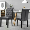 2/4x Dining Chairs Roll Top Scroll Button High Back Oak Legs Seat Dinning Room