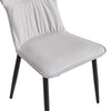 Set Of 2 Beige Dining Chairs Faux Leather Metal Legs Kitchen Room Chair Home