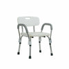 Height Adjustble Shower Seat Aluminium Bathroom Chair Elderly Aid with Arm&Back