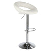 2 Bar Stools White Eclipse Swivel PU Leather Chrome Kitchen Chair Gas Lift