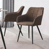 2 Pcs Brown Dining Chairs Faux Leather Office Chair Dining Room Furniture Modern