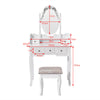 Black Dressing Table Vanity Makeup Desk with 5 Drawers, Mirror Set and Stool UK