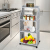 4 Tier Rolling Unit Storage Rack Trolley Cart Kitchen Bathroom Laundry Organiser