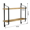 Floating Wall Shelves Rustic Wood Shelf Metal Hanging Storage Rack Shelving Unit
