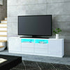 Modern TV Unit Cabinet TV Stand Sideboard - White High Gloss Front LED Lights