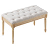 16" Upholstered Bench Ottoman Bench for Entryway Dining Room Bedroom Beige