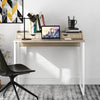 Computer Desk with Storage, Home Study Desk with Drawer and Shelves Wooden Table