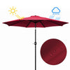 Mondeer 2.7M/3M Garden Parasol Umbrella Round Sun Shade Crank Tilt Red/Beige
